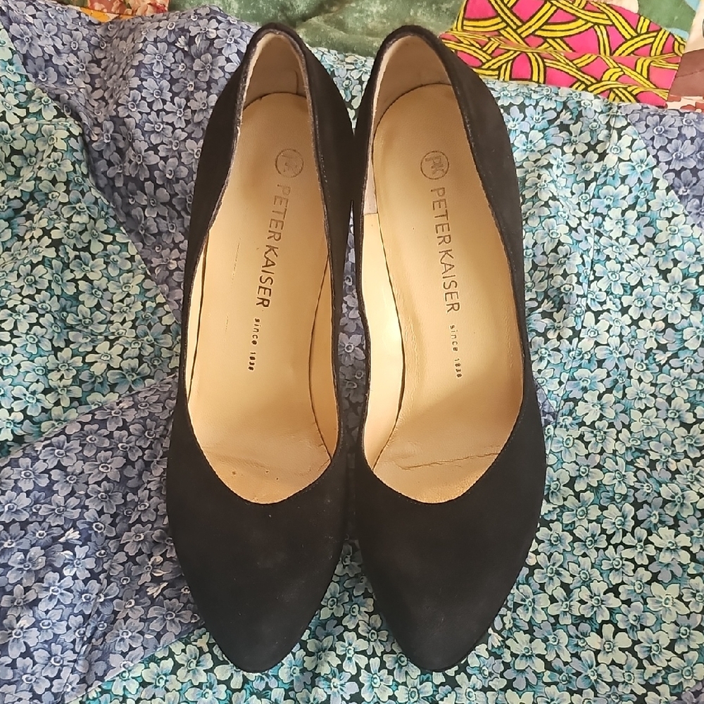 Peter Kaiser Black Suede Heels